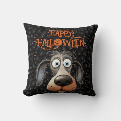 Dog lover Halloween custom name Throw Pillow