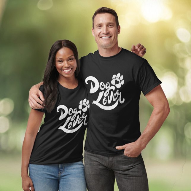 Dog Lover Hand-Lettered Modern Retro Graphic T-Shirt (Creator Uploaded)