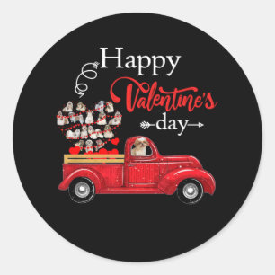 Dog Lover   Happly Valentine Day Shih Tzu Classic Round Sticker