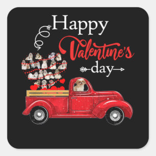 Dog Lover   Happly Valentine Day Shih Tzu Square Sticker