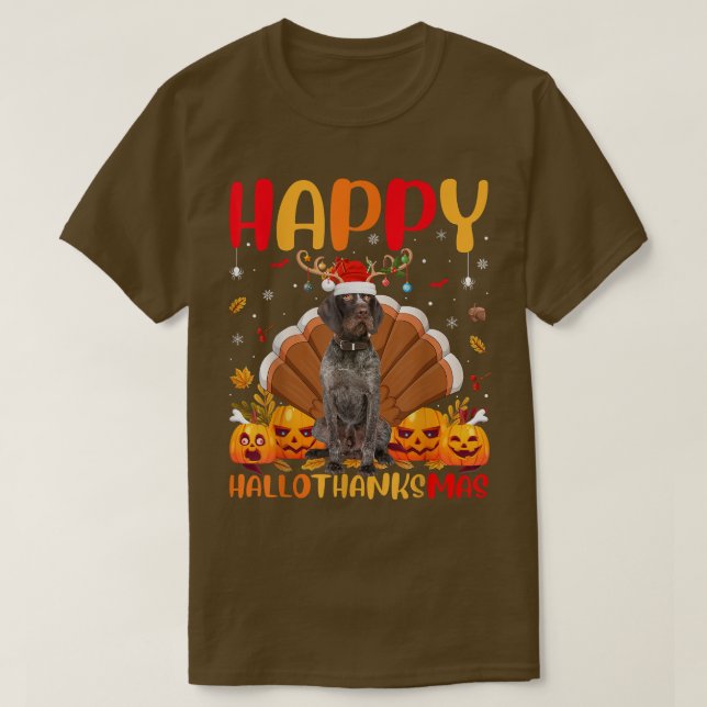 Dog Lover Happy German Wirehaired Pointer Dog Hell T-Shirt (Design Front)