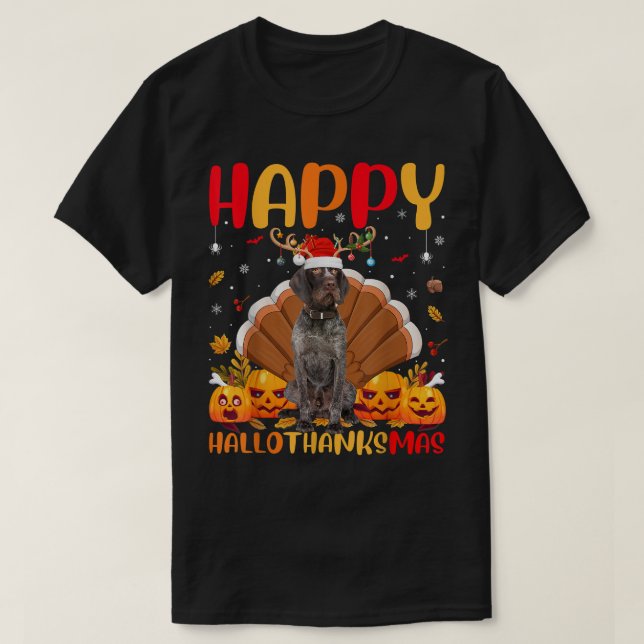 Dog Lover Happy German Wirehaired Pointer Dog Hell T-Shirt (Design Front)