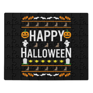 Dog Lover   Happy Halloween Chocolate Labrador Jigsaw Puzzle