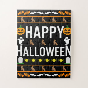 Dog Lover Happy Halloween Chocolate Labrador Jigsaw Puzzle