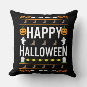 Dog Lover Happy Halloween Chocolate Labrador Throw Pillow