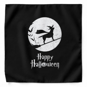 Dog Lover   Happy Halloween Lab Witch Riding Broom Bandana