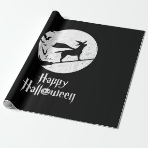 Dog Lover Happy Halloween Lab Witch Riding Broom Wrapping Paper
