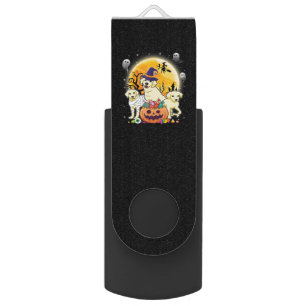 Dog Lover Happy Halloween Labrador Dog Mummy Flash Drive