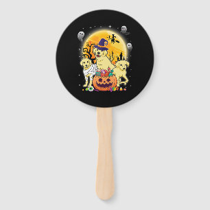Dog Lover Happy Halloween Labrador Dog Mummy Hand Fan