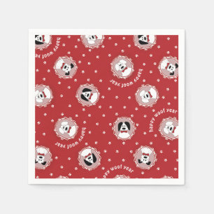 Dog Lover 'Happy Woof Year' Christmas Napkins