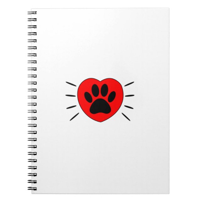 Dog Lover Heart And Paw Print Notebook (Front)