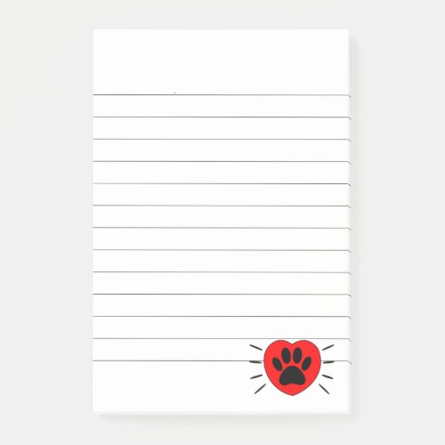 Dog Lover Heart And Paw Print Post_it Notes