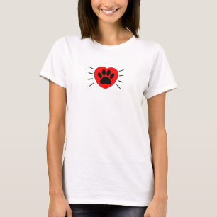 Dog Lover Heart And Paw Print T-Shirt