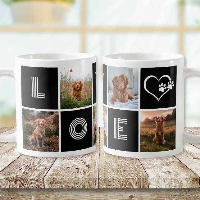 Dog Lover Heart Love Photo Collage Coffee Mug (Creator Uploaded)