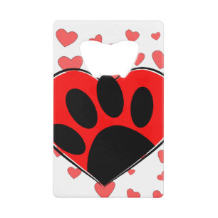 Dog Lover Hearts All Over Credit Card Bottle Opener