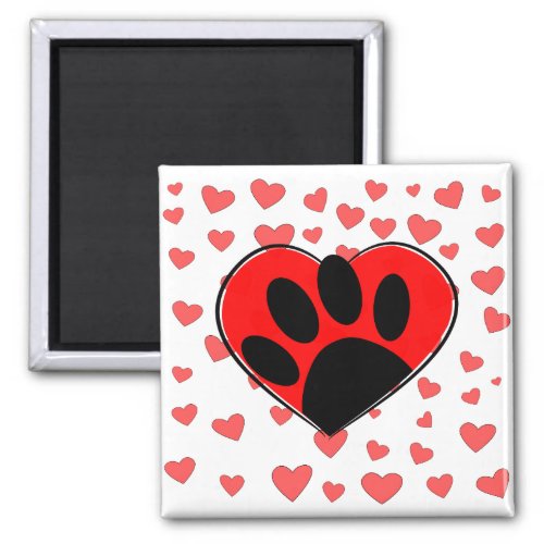 Dog Lover Hearts All Over Magnet