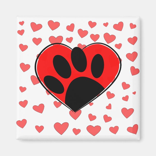 Dog Lover Hearts All Over Magnet (Front)