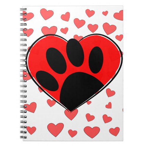 Dog Lover Hearts All Over Notebook