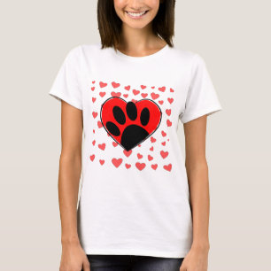 Dog Lover Hearts All Over T-Shirt