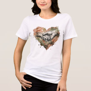 Dog Lover Human Animal Bond Watercolor Heart Tri-Blend Shirt
