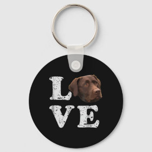 Dog Lover   I Love Chocolate Labrador Retriever Keychain
