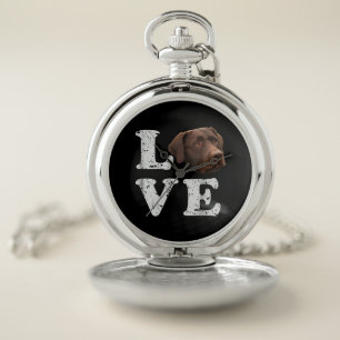 Dog Lover I Love Chocolate Labrador Retriever Pocket Watch