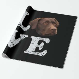 Dog Lover I Love Chocolate Labrador Retriever Wrapping Paper