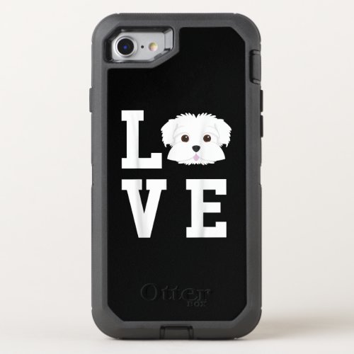 Dog Lover  I Love Cute Maltese OtterBox Defender iPhone SE87 Case