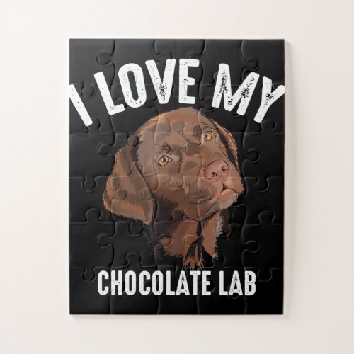 Dog Lover  I Love My Chocolate Lab Jigsaw Puzzle