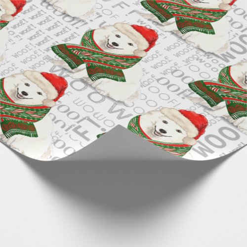 Dog Lover Japanese Spitz in a Santa Hat Christmas Wrapping Paper