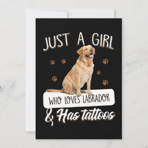 Dog Lover Just A Girl Who Loves Labrador Tattoos Card