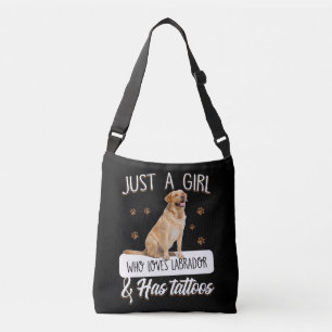 Dog Lover Just A Girl Who Loves Labrador Tattoos Crossbody Bag