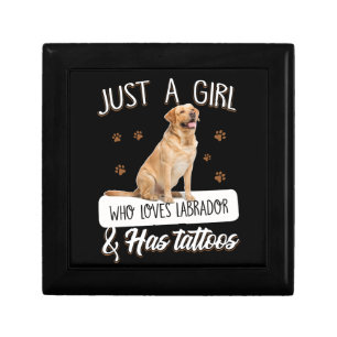 Dog Lover Just A Girl Who Loves Labrador Tattoos Gift Box