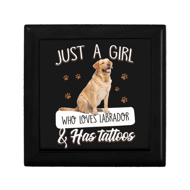 Dog Lover | Just A Girl Who Loves Labrador Tattoos Gift Box (Front)