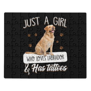 Dog Lover   Just A Girl Who Loves Labrador Tattoos Jigsaw Puzzle