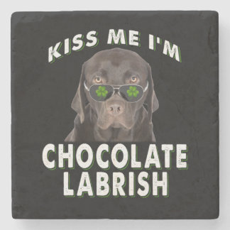 Dog Lover | Kiss Me I'm Chocolate Labrish Stone Coaster