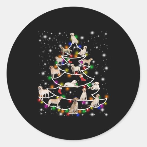 Dog Lover  Labrador Christmas Tree Classic Round Sticker