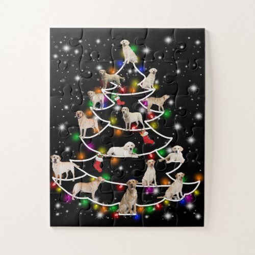 Dog Lover  Labrador Christmas Tree Jigsaw Puzzle