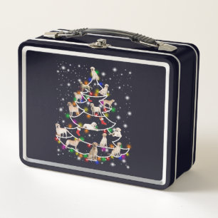 Dog Lover Labrador Christmas Tree Metal Lunch Box