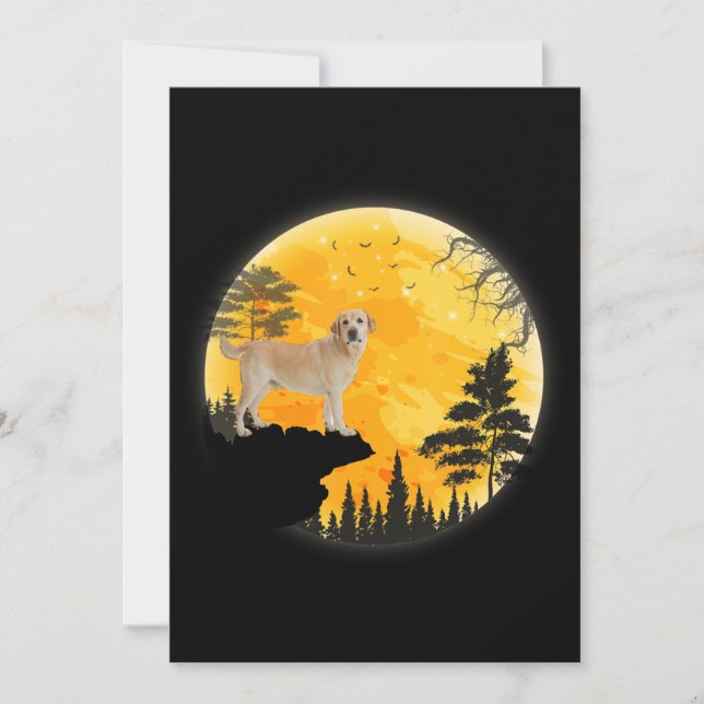 Dog Lover | Labrador Dog Halloween Full Moon Card (Front)