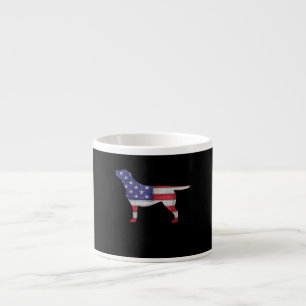 Dog Lover Labrador Retriever Silhouette USA Flag Espresso Cup