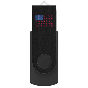 Dog Lover Labrador Retriever USA American Flag Flash Drive