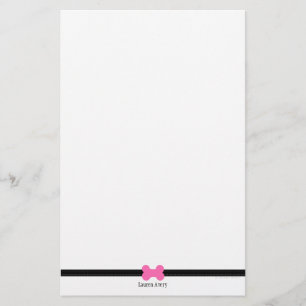 Dog Lover Little Hot Pink Bone Personalized Stationery