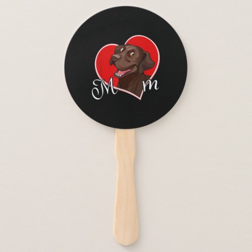 Dog Lover  Love Heart Chocolate Labrador Mom Hand Fan