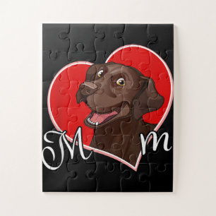 Dog Lover Love Heart Chocolate Labrador Mom Jigsaw Puzzle