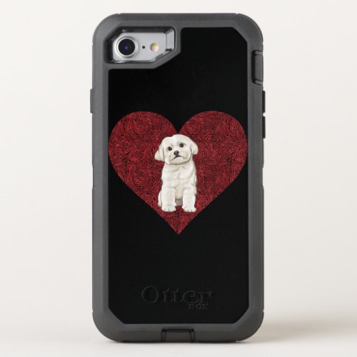 Dog Lover  Love Heart Fingerprint Maltese OtterBox Defender iPhone SE87 Case