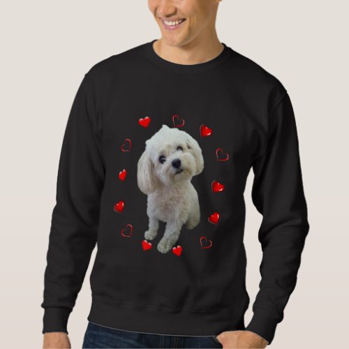 Dog Lover  Love Heart Maltese Puppy Owner Sweatshirt