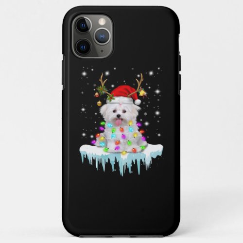 Dog Lover Maltese Christmas Fairy Light In Winter iPhone 11 Pro Max Case