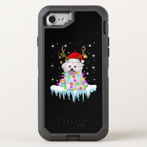 Dog Lover Maltese Christmas Fairy Light In Winter OtterBox Defender iPhone SE87 Case