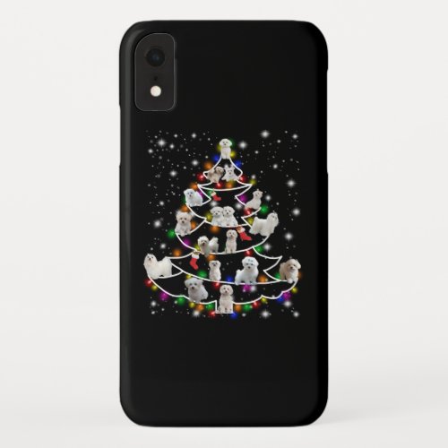 Dog Lover  Maltese Christmas Tree Fairy Light iPhone XR Case